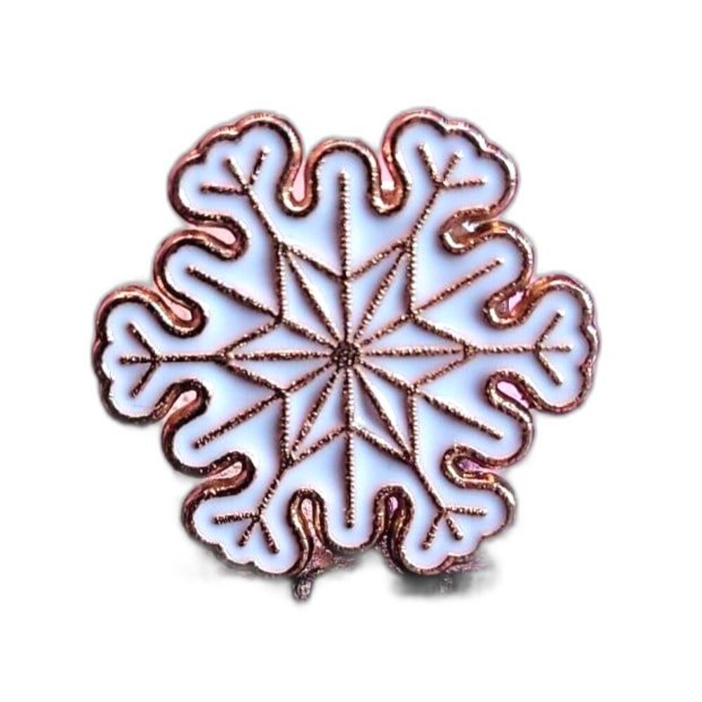White Snowflake Enamel Pin‎